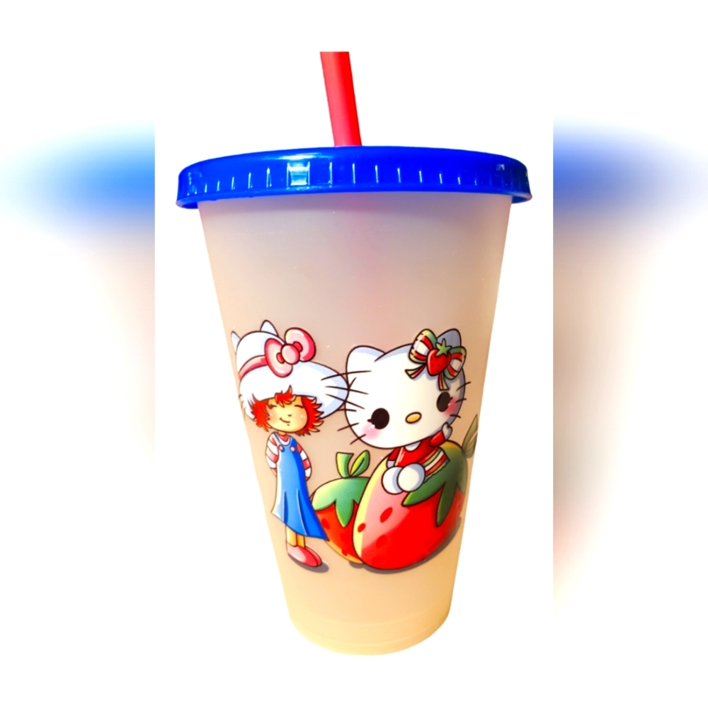 Strawberry shortcake and Hello Kitty cup